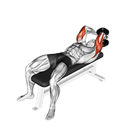 Dumbbell Lying Single Extension animated exercise demonstration
