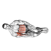 Bodyweight Side Lying Biceps Curl animated exercise demonstration