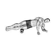 Roller Side Lat Stretch animated exercise demonstration