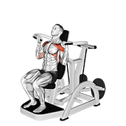 Lever Shoulder Press V. 3 animated exercise demonstration