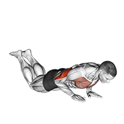 Close-Grip Push-Up (On Knees) animated exercise demonstration