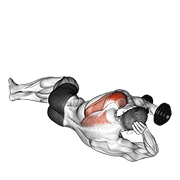 Dumbbell Lying On Floor Rear Delt Raise animated exercise demonstration