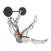 Barbell Sitted Alternate Leg Raise animated exercise demonstration