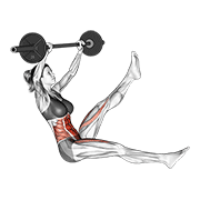 Barbell Sitted Alternate Leg Raise (Female) animated exercise demonstration