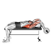 Ez Bar Lying Bent Arms Pullover animated exercise demonstration