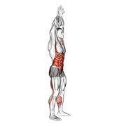 Hands Reversed Clasped Circular Toe Touch (Male) animated exercise demonstration