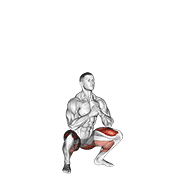 Bodyweight Drop Jump Squat animated exercise demonstration