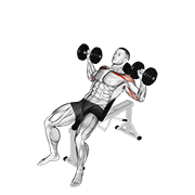 Dumbbell Incline Alternate Press animated exercise demonstration