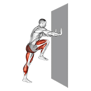 High Knee Against Wall animated exercise demonstration