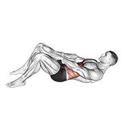 Knee Touch Crunch animated exercise demonstration
