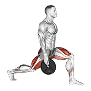 Weighted Stretch Lunge animated exercise demonstration