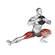 Weighted Cossack Squats (Male) animated exercise demonstration