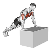 Incline Push-Up (On Box) animated exercise demonstration