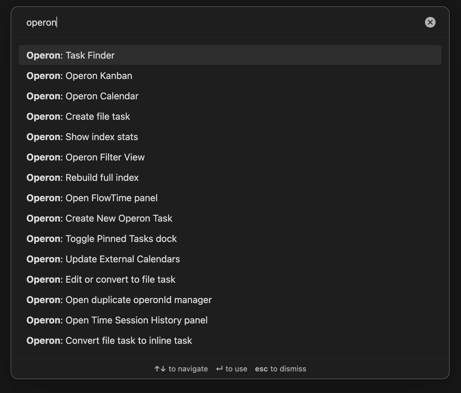 Task creation options from the command palette and Task Creator