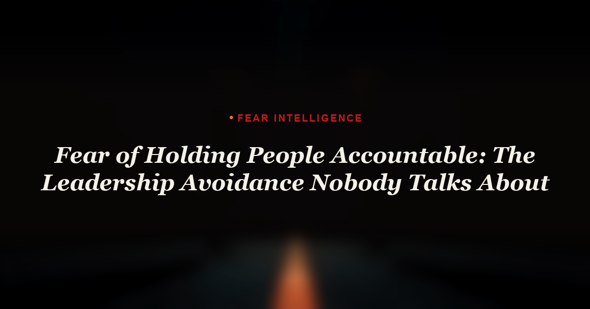Fear of Holding People Accountable: The Leadership Avoidance Nobody Talks About