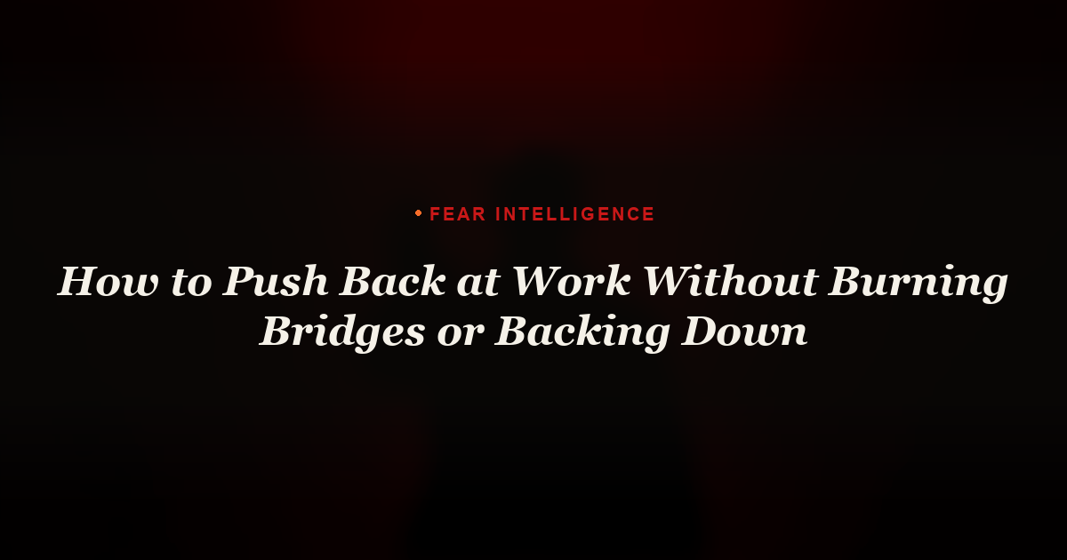 How to Push Back at Work Without Burning Bridges or Backing Down