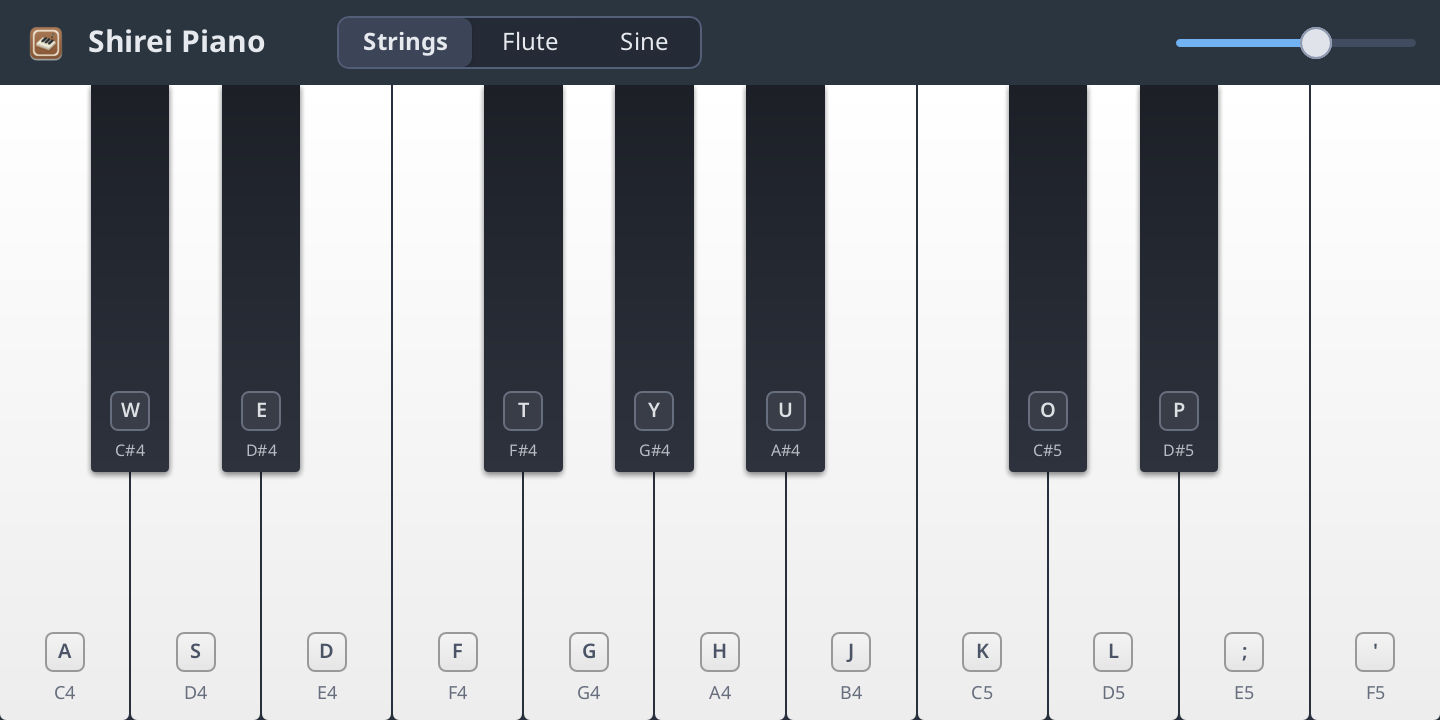 Piano keyboard and voice controls