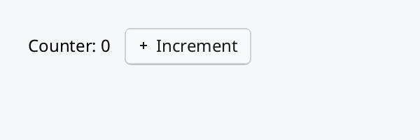 Counter window with an Increment button