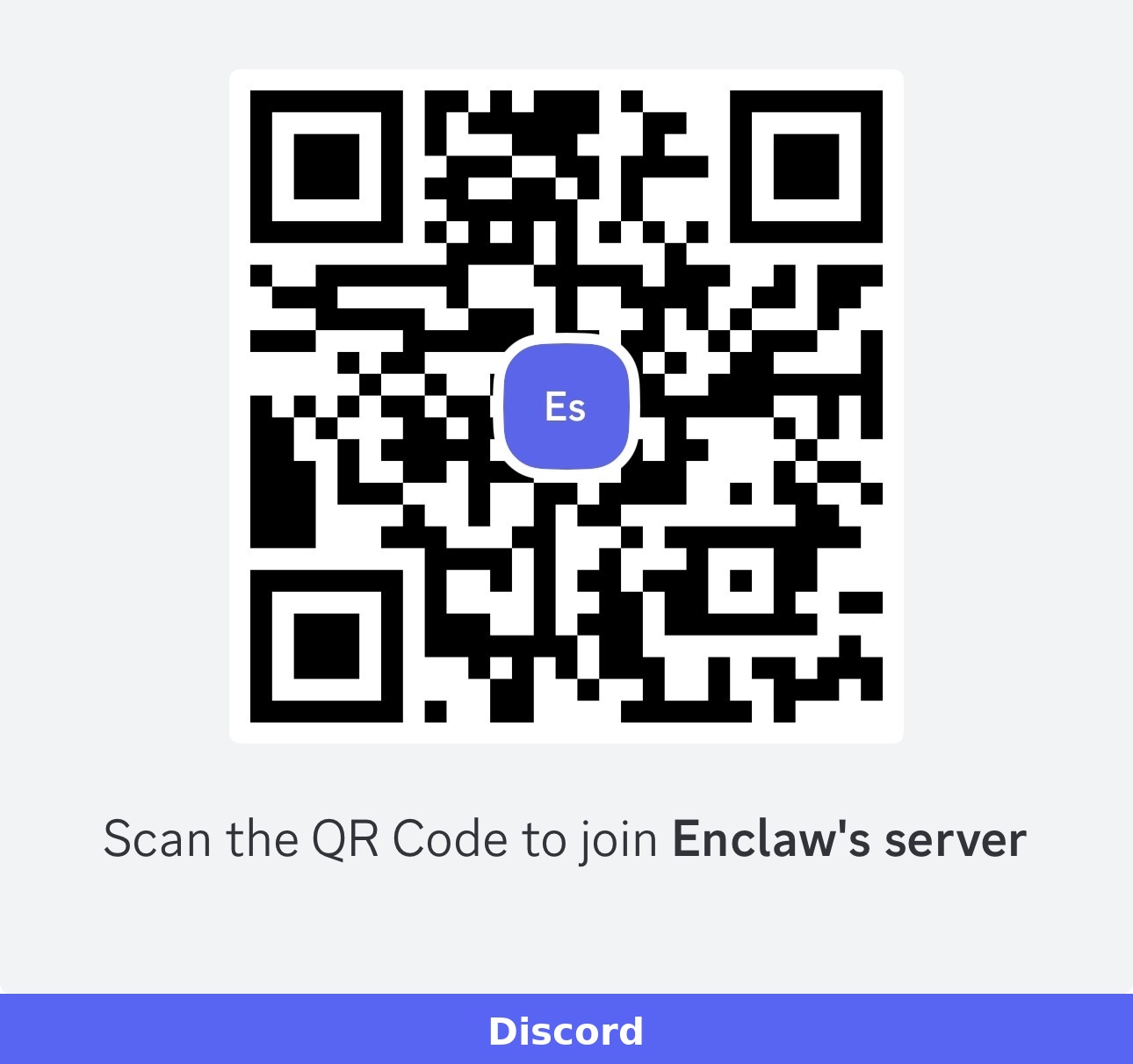 Discord QR code for joining the EnClaws server