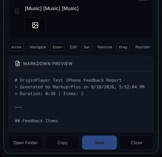 Live markdown preview inside the review editor