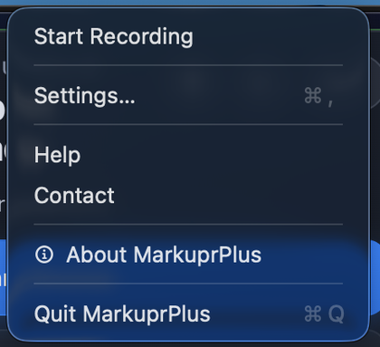 Menu bar context menu