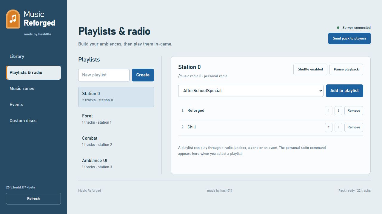 Actual playlist editor
