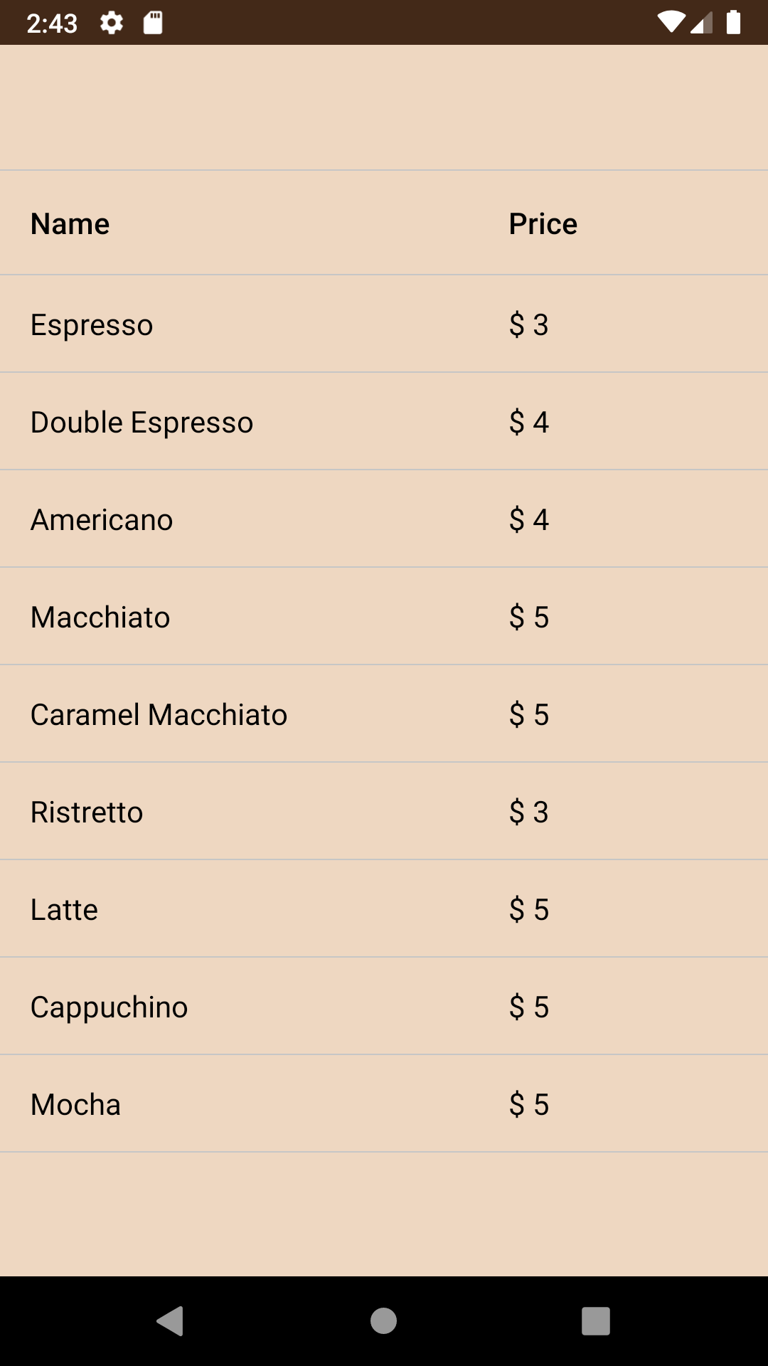 Simple Table