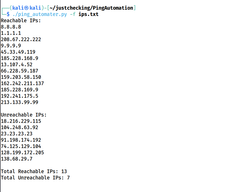 Example Output