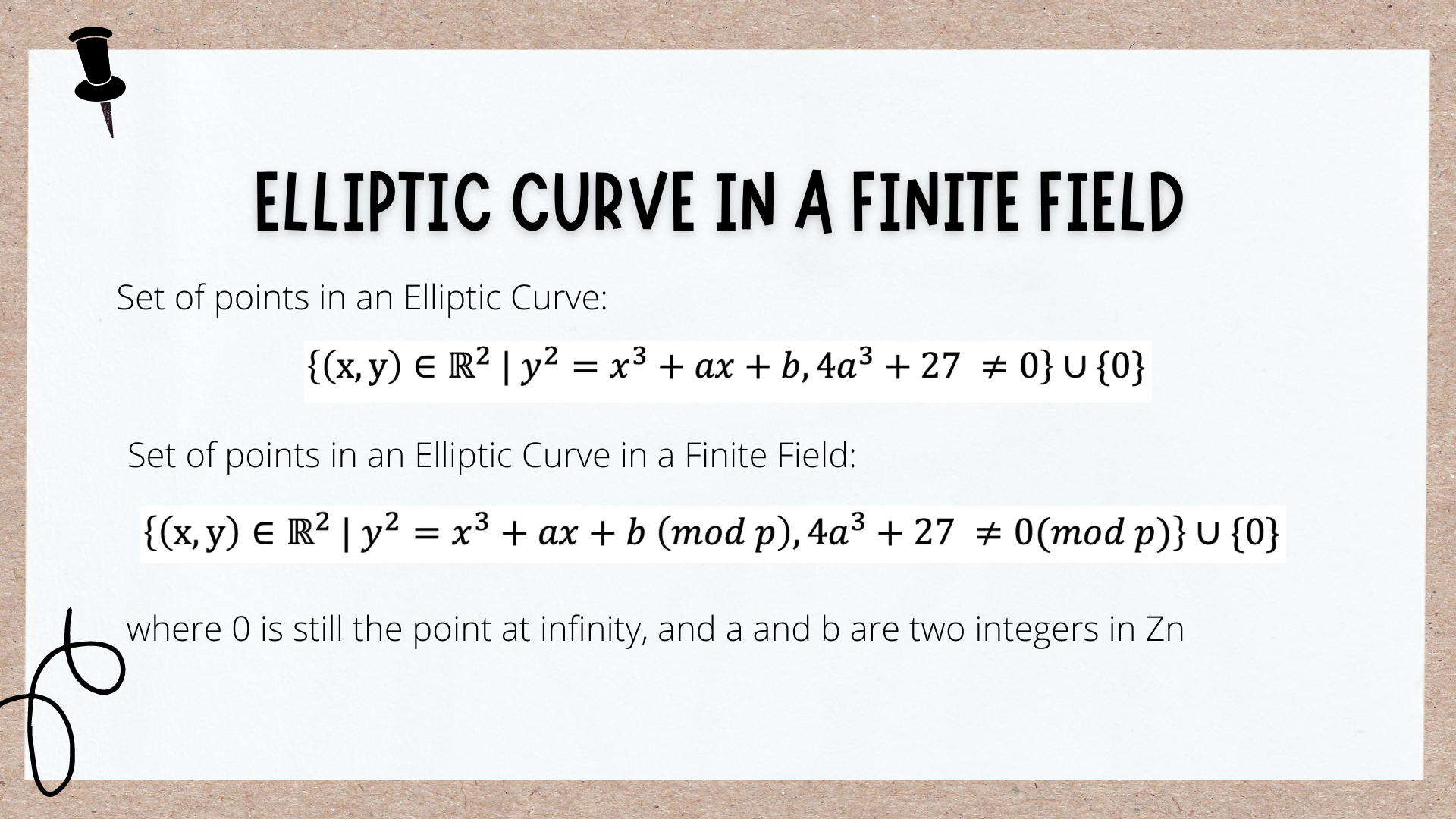 Elliptic curve in a finite field 