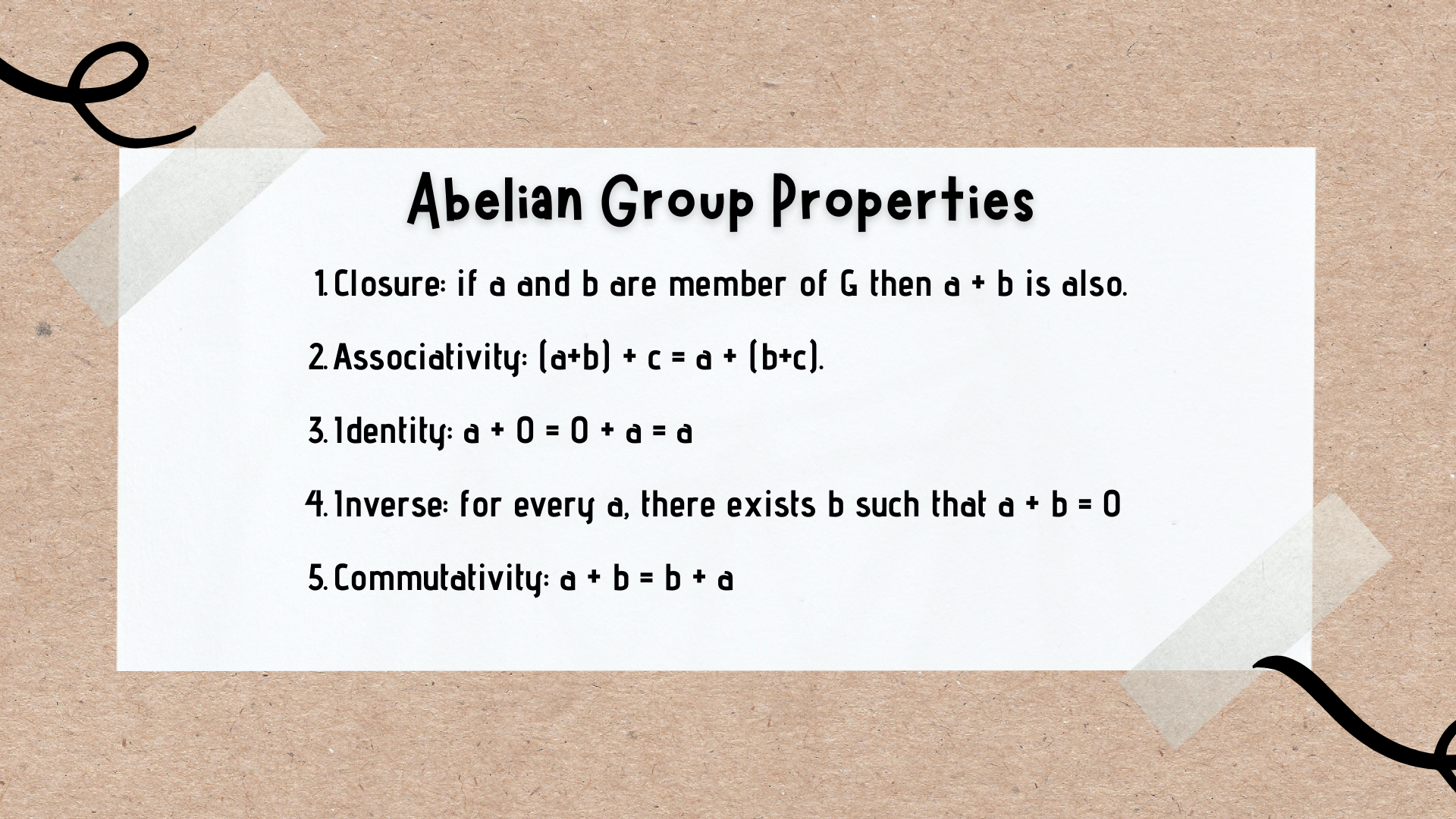 Abelian Group Properties