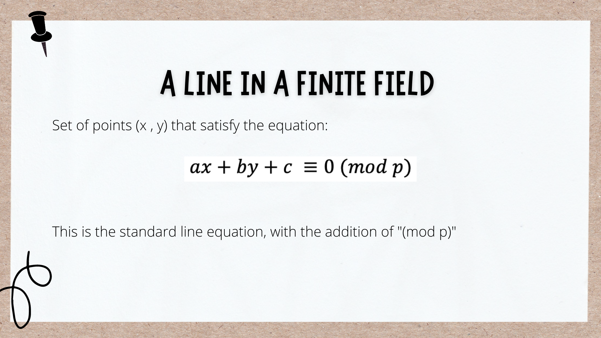 A line in a finite field 