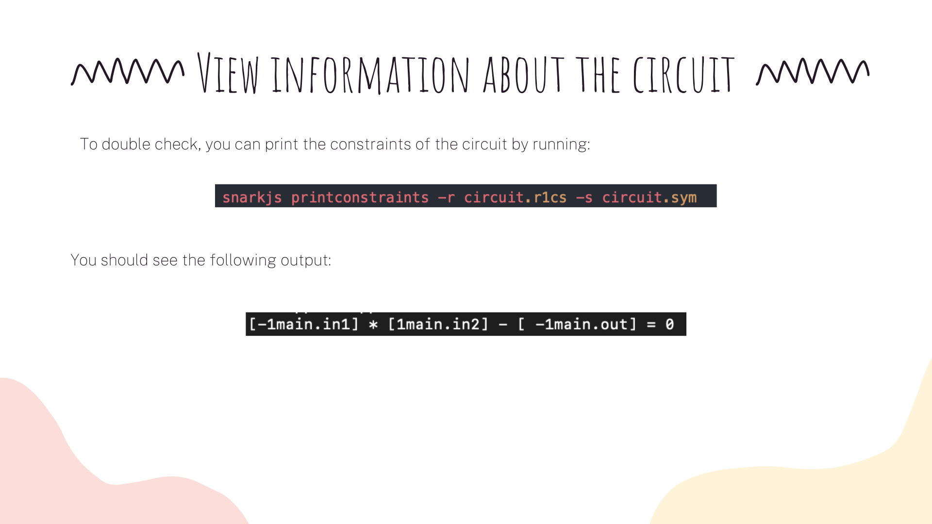 Information about the circuit constraints