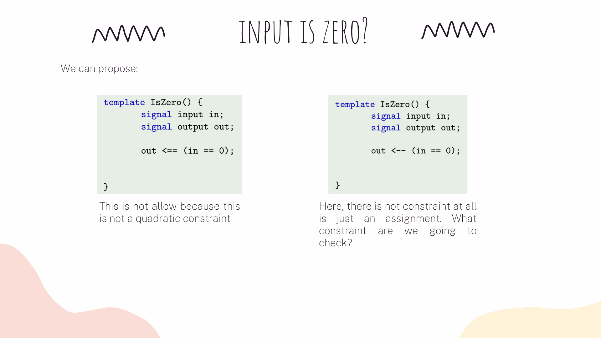 input is zero?