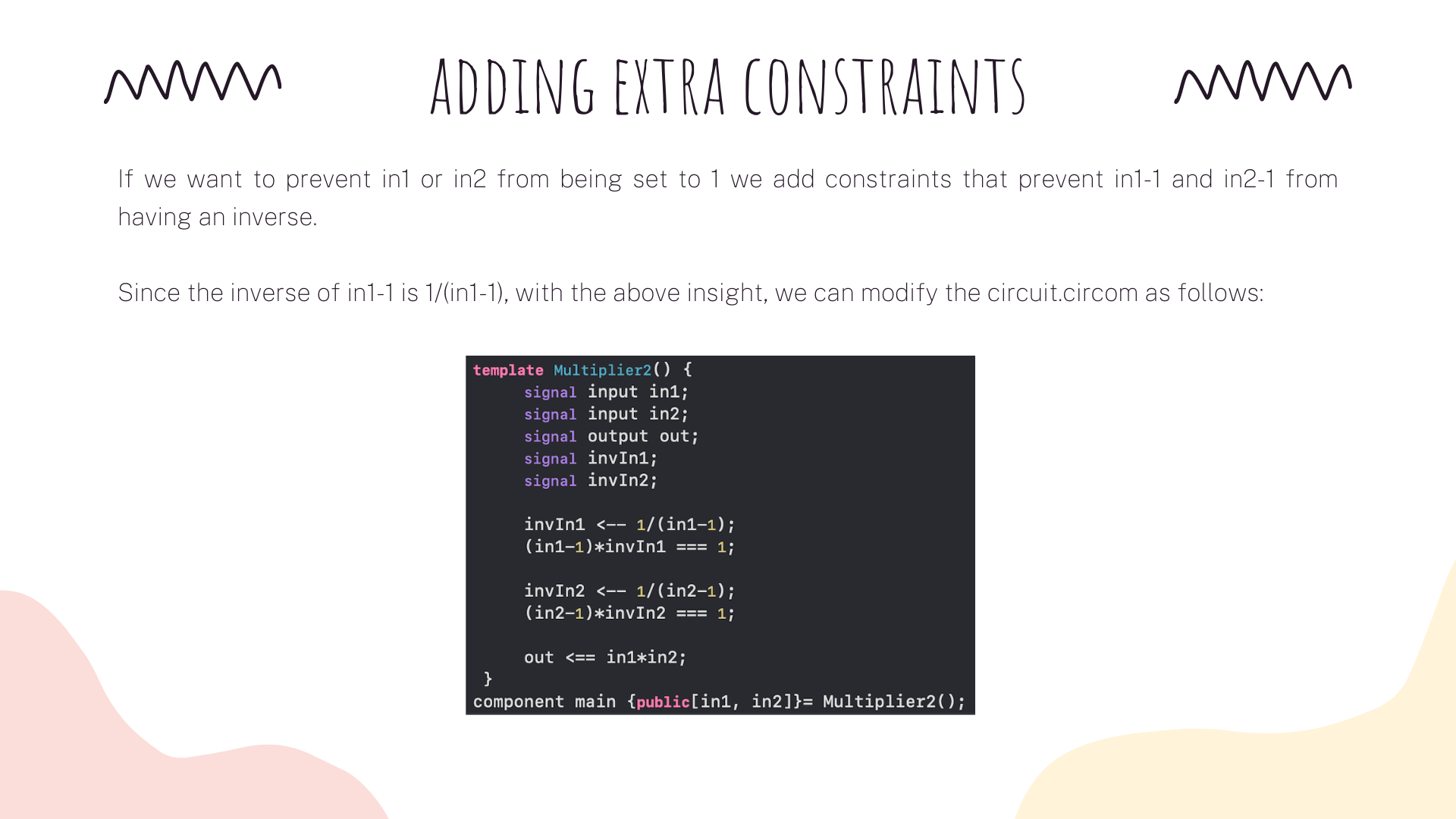 Adding extra constraints