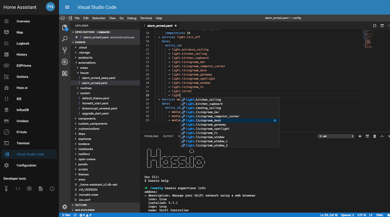 Studio Code Server in the Home Assistant Frontend