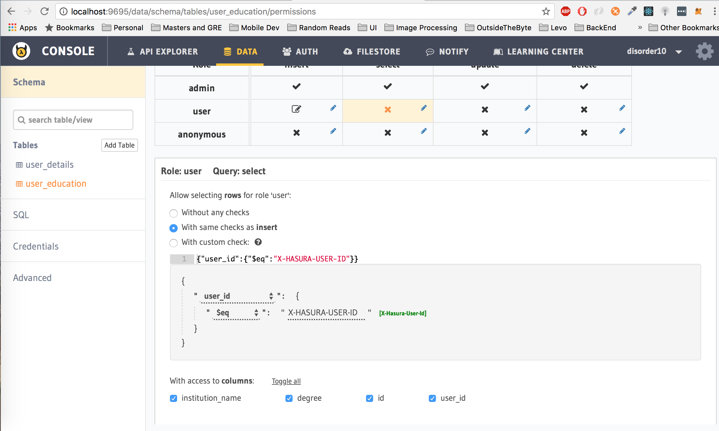 Data Permissions Edu Select