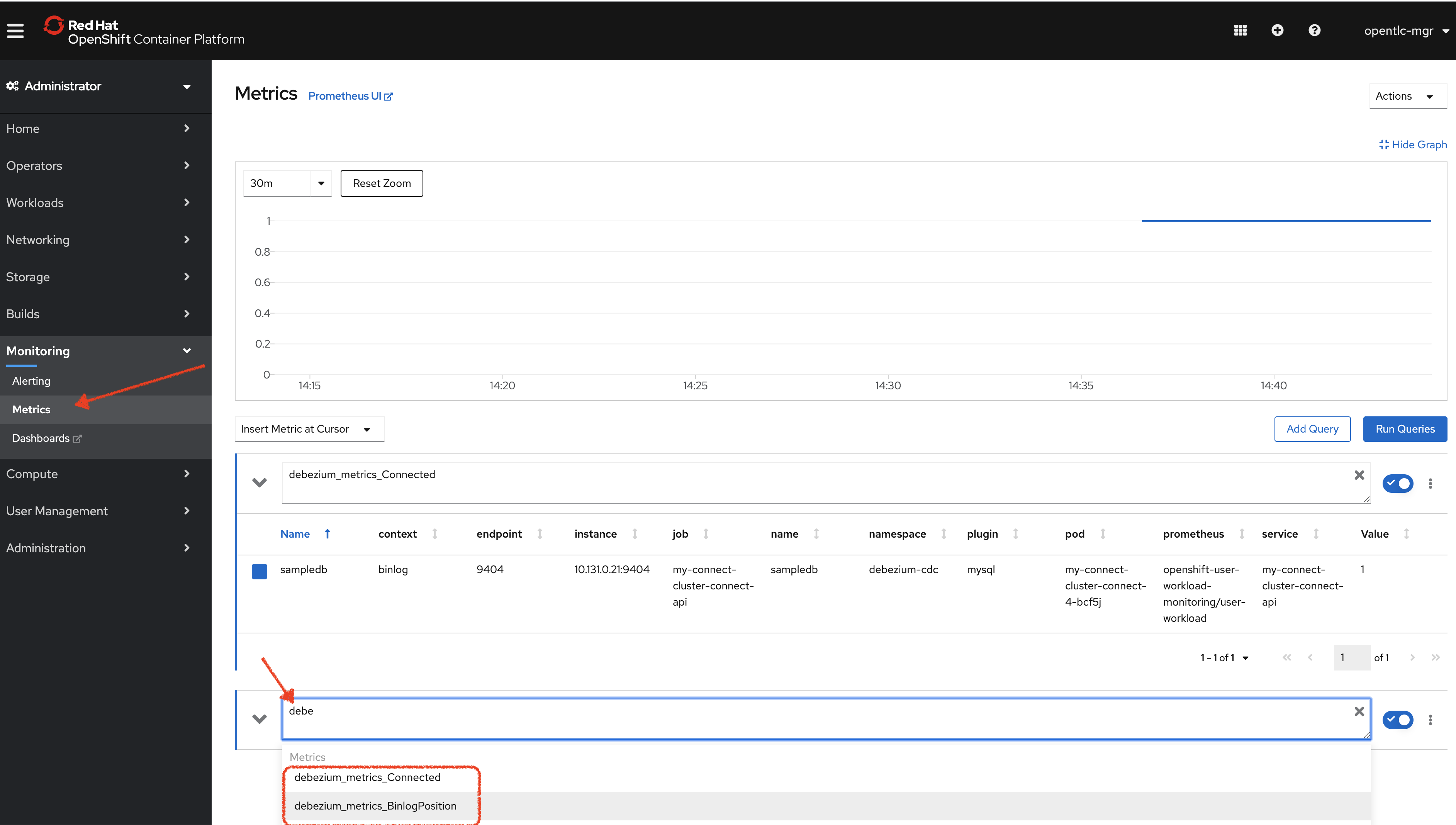 debezium metrics