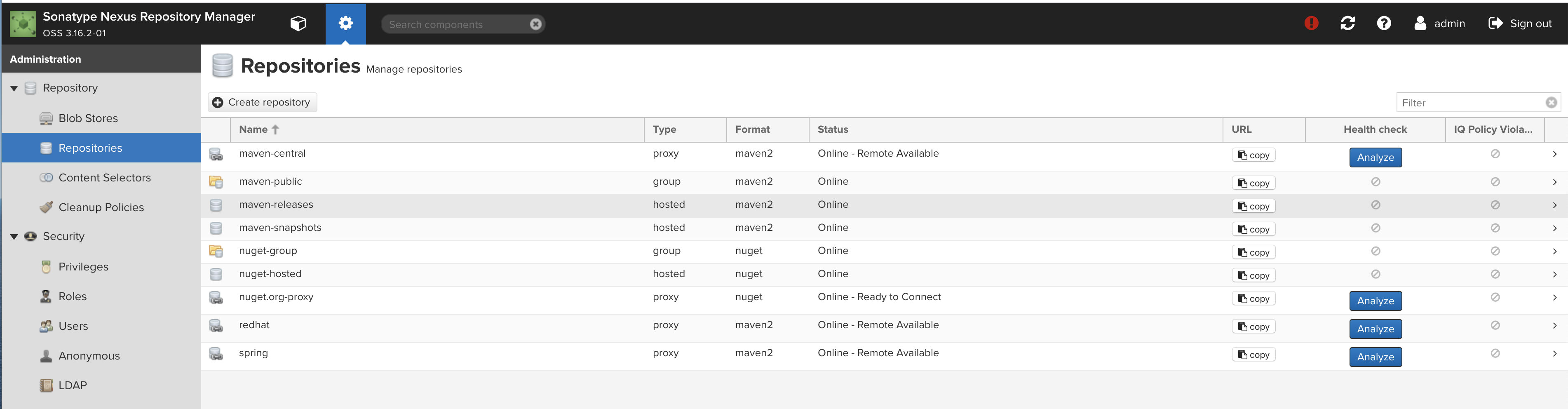 nexus repositories