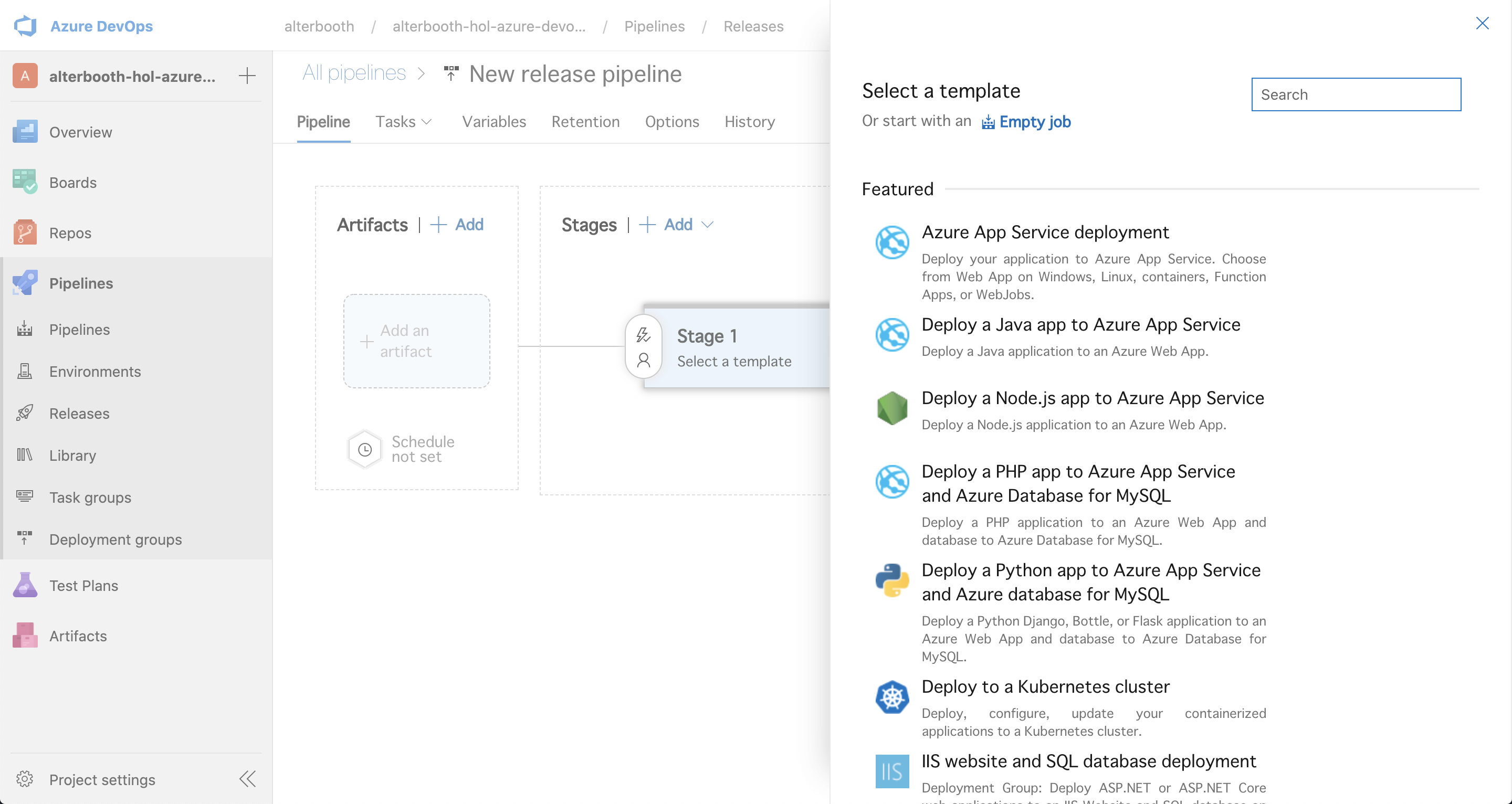 New Release Pipeline Template