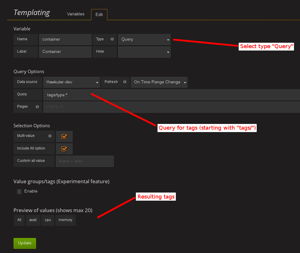 example to get matching tag values