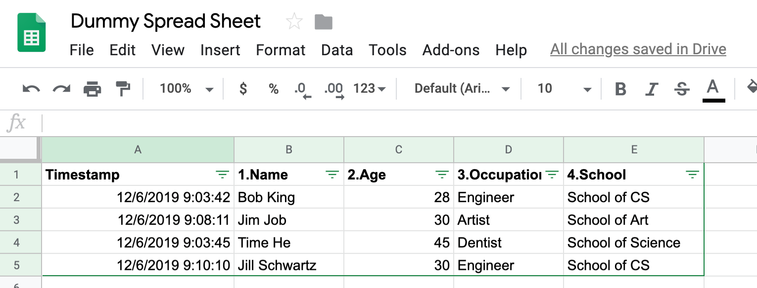 Spreadsheet