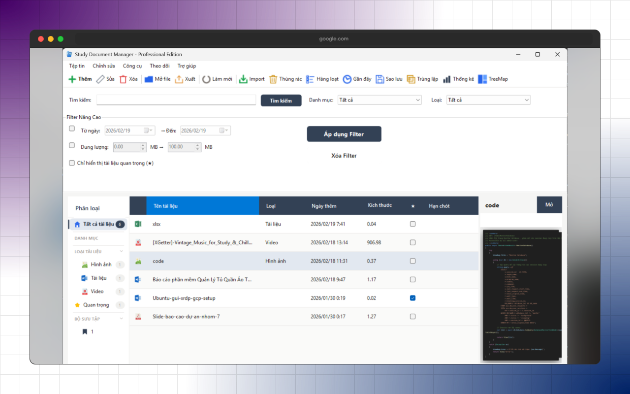 Hiển thị Preview
