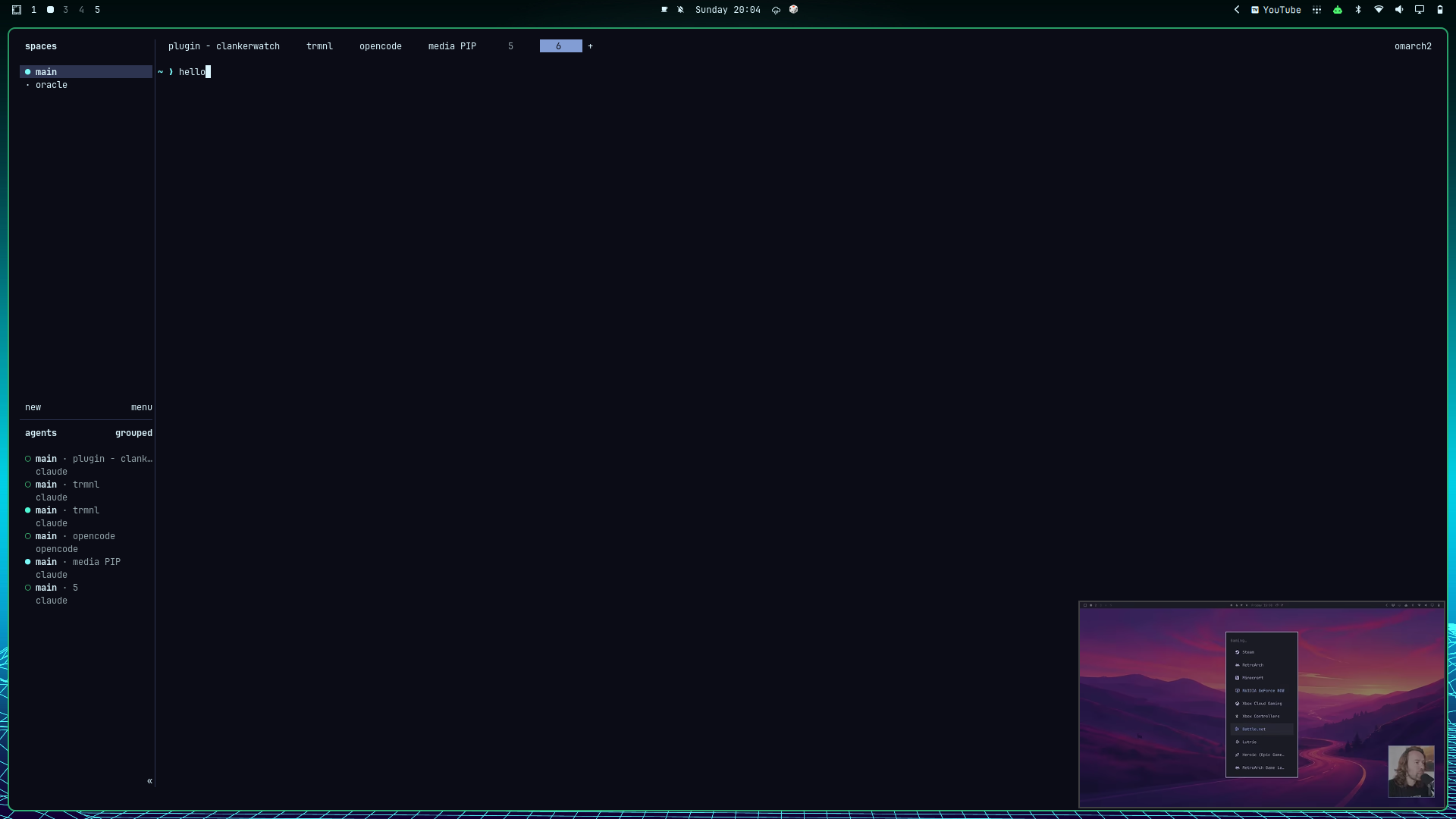 PiP floating in the corner during a coding session