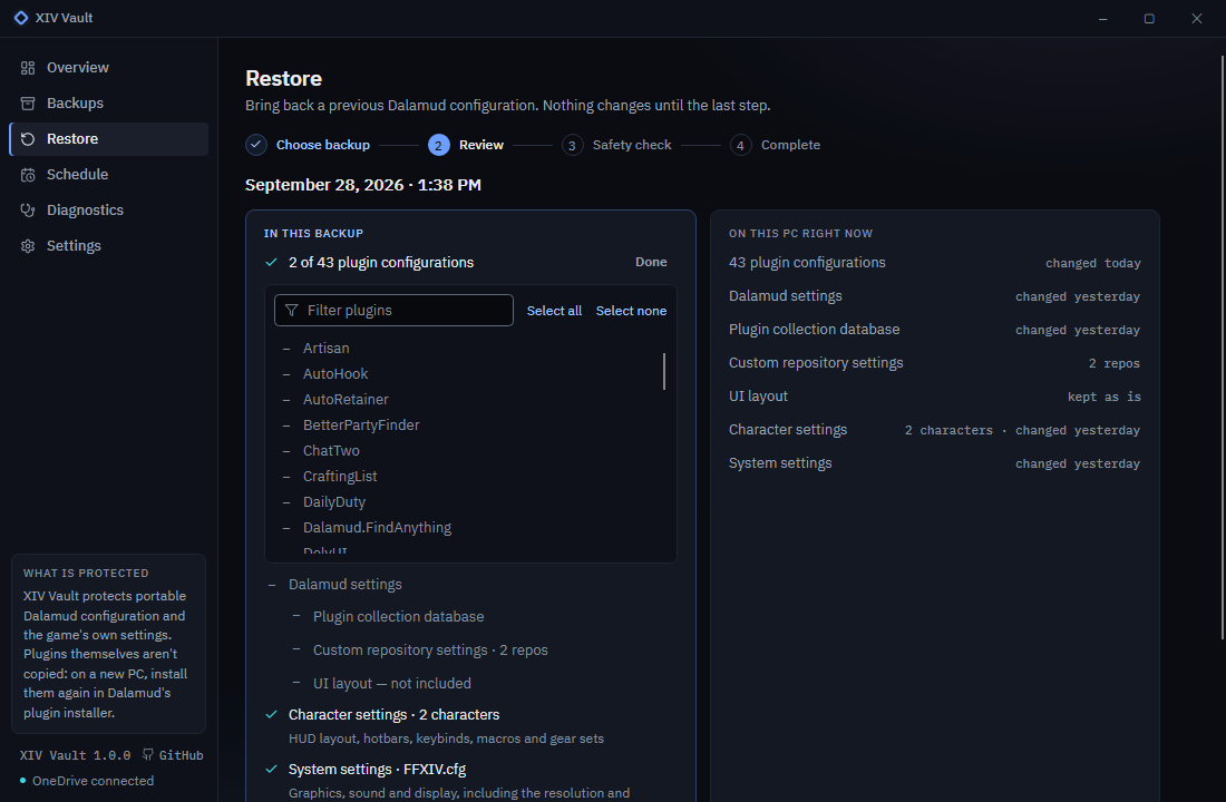 Restore review with two plugins chosen