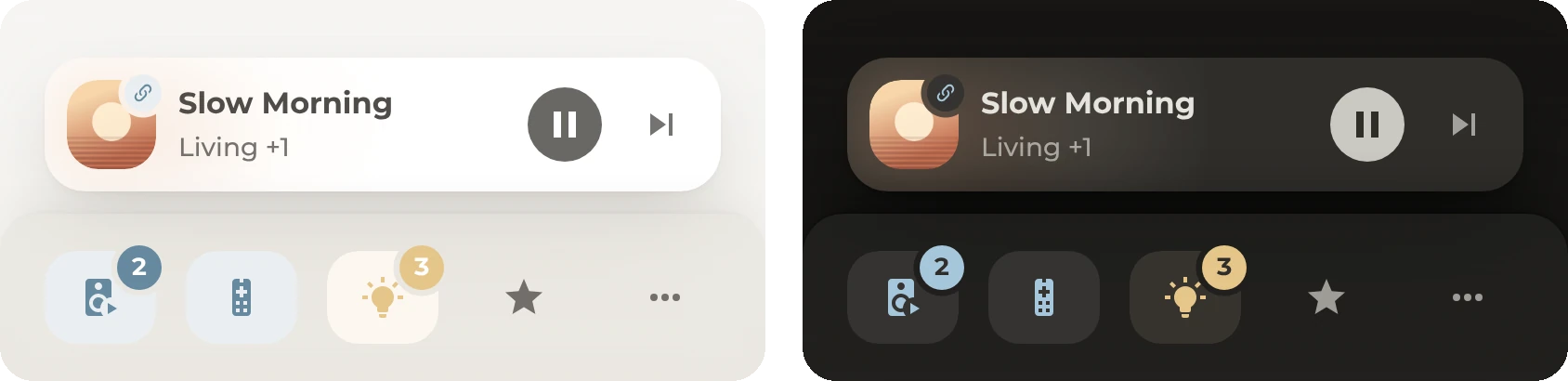 The navigation bar with the card that shows what is playing