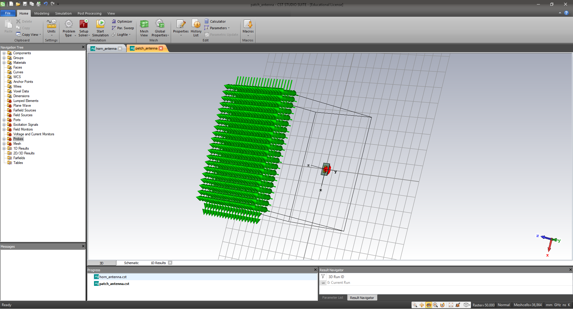 wire antenna excitation cst microwave studio