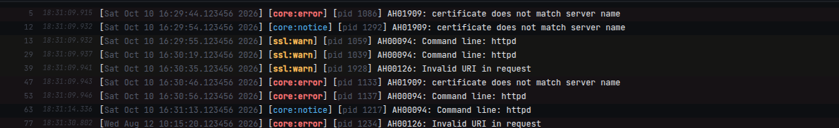 Apache2 error log