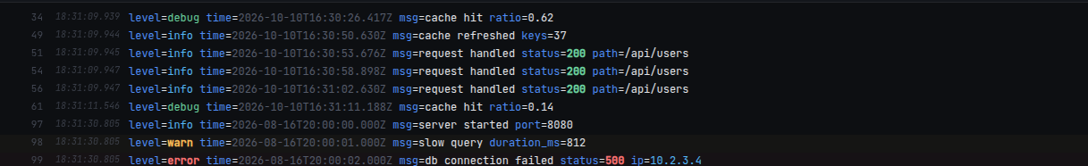 JSON-lines log