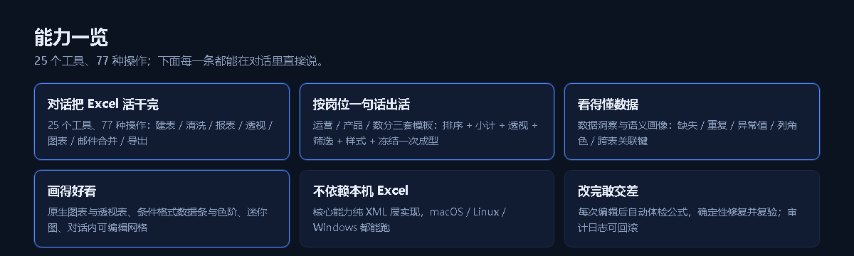 dsh-excel-chat 能力一览