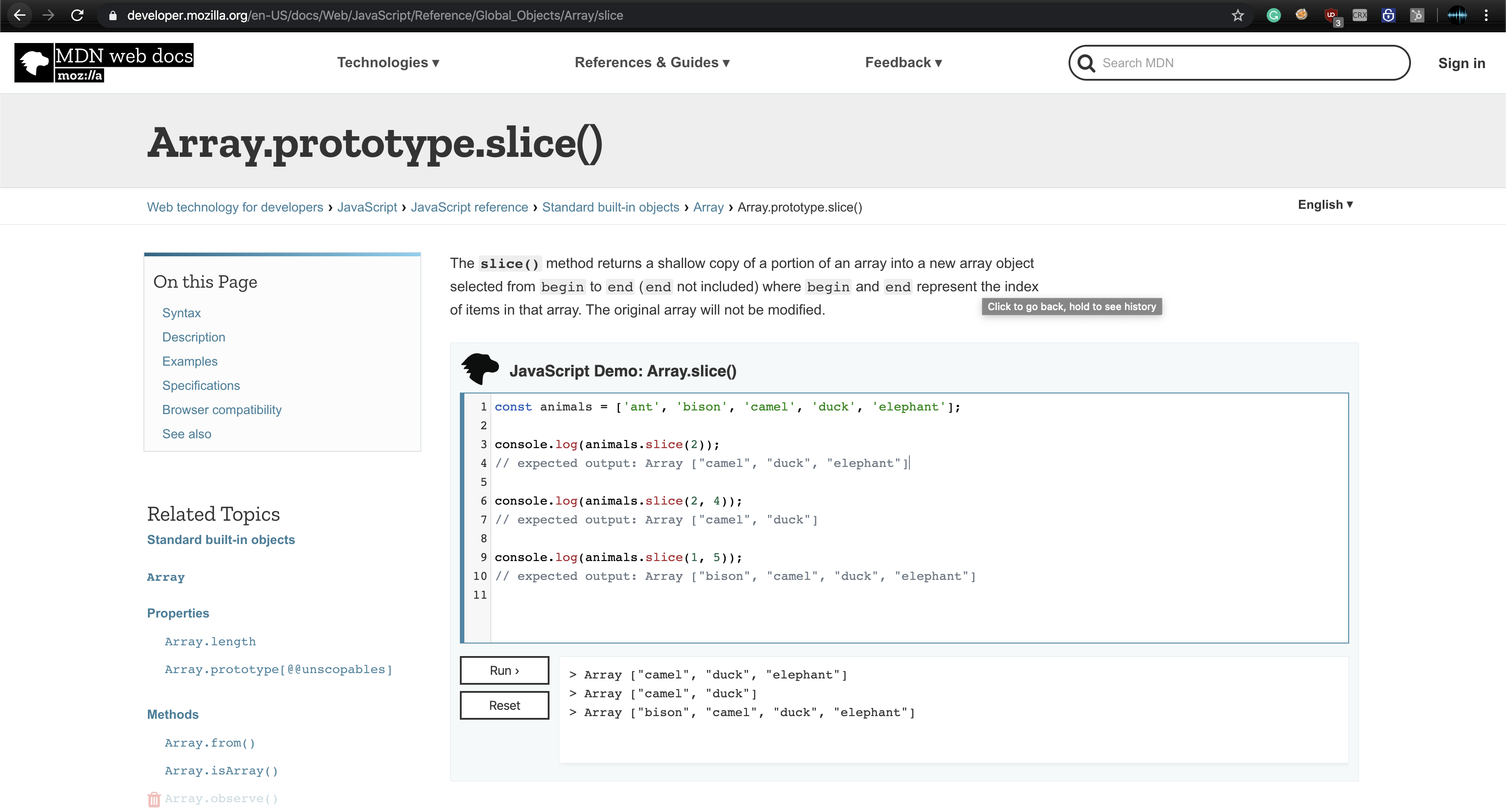 Mozilla slice documentation